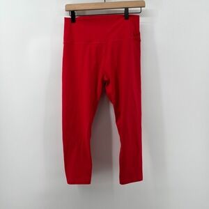 Zyia Active Women 12 High Rise Crop 20" Leggings Red Stretch Athleisure Workout‎
